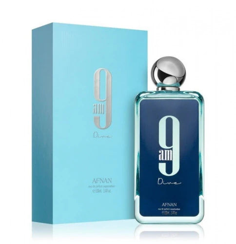 Afnan 9 AM Dive Eau De Parfum｜Refreshing Ocean Breeze Perfume, with Summer Floral-Fruity Woody Notes for High-End and Long-Lasting Scent