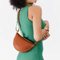 Women’s Leather Sling Bag – Minimalist Crescent Crossbody Bag