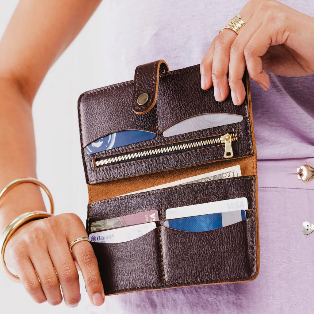 Women's Genuine Leather Mini Bifold Wallet – Compact RFID Blocking Card Holder, Slim Small Wallet with Snap Closure
